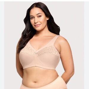 Glamorise MagicLift 36DD Cotton Bra - Beige GK787